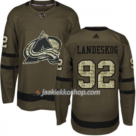 Miehille NHL Colorado Avalanche Pelipaita Gabriel Landeskog 92 Adidas 2017-2018 Camo Vihreä Authentic